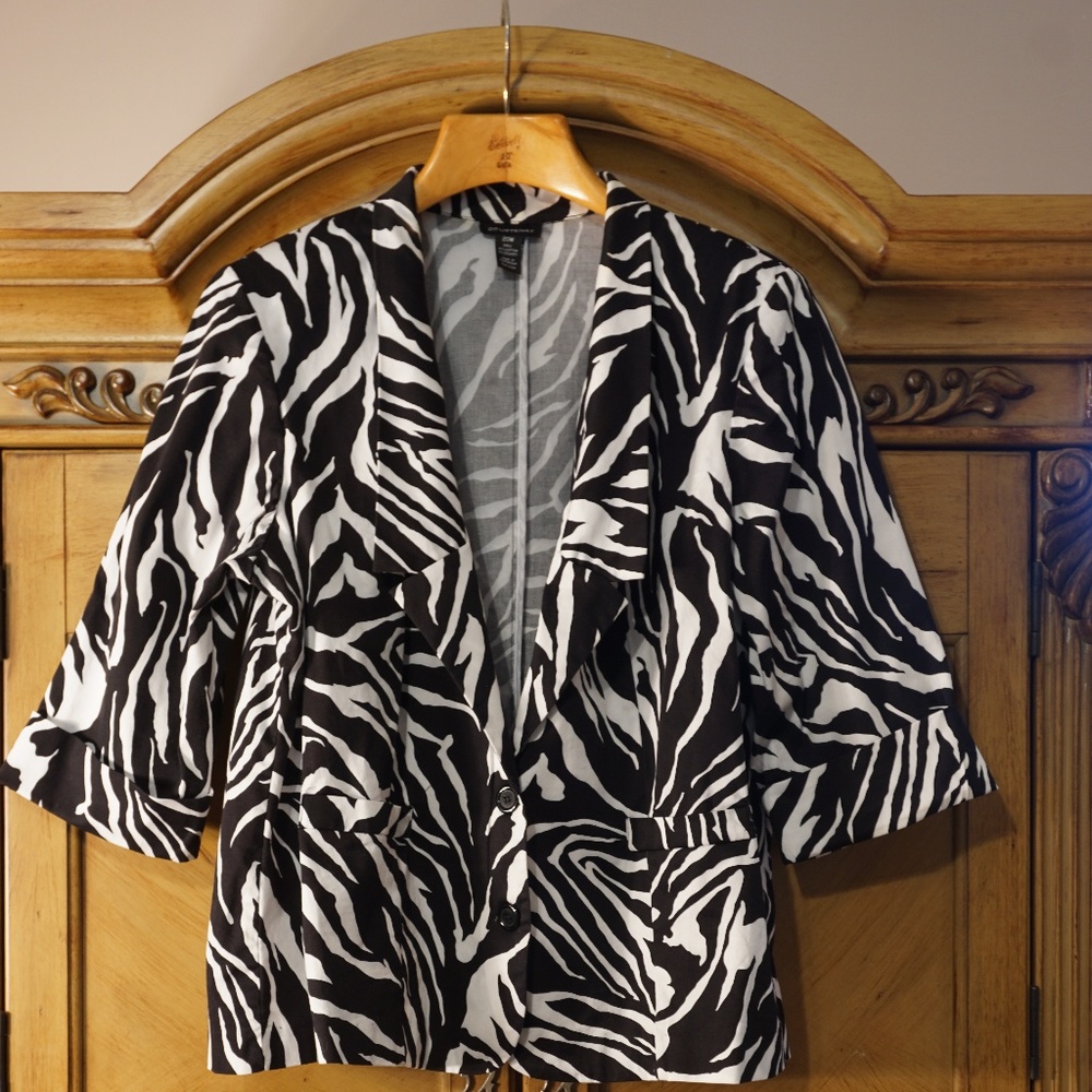 Vintage Zebra print 20W jacket NWOT